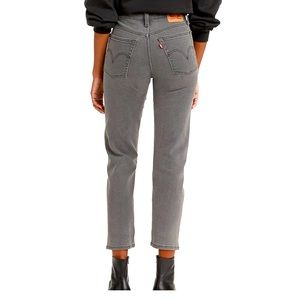Levi's Wedgie Straight Stretch Grey Denim Jeans High Rise | 29